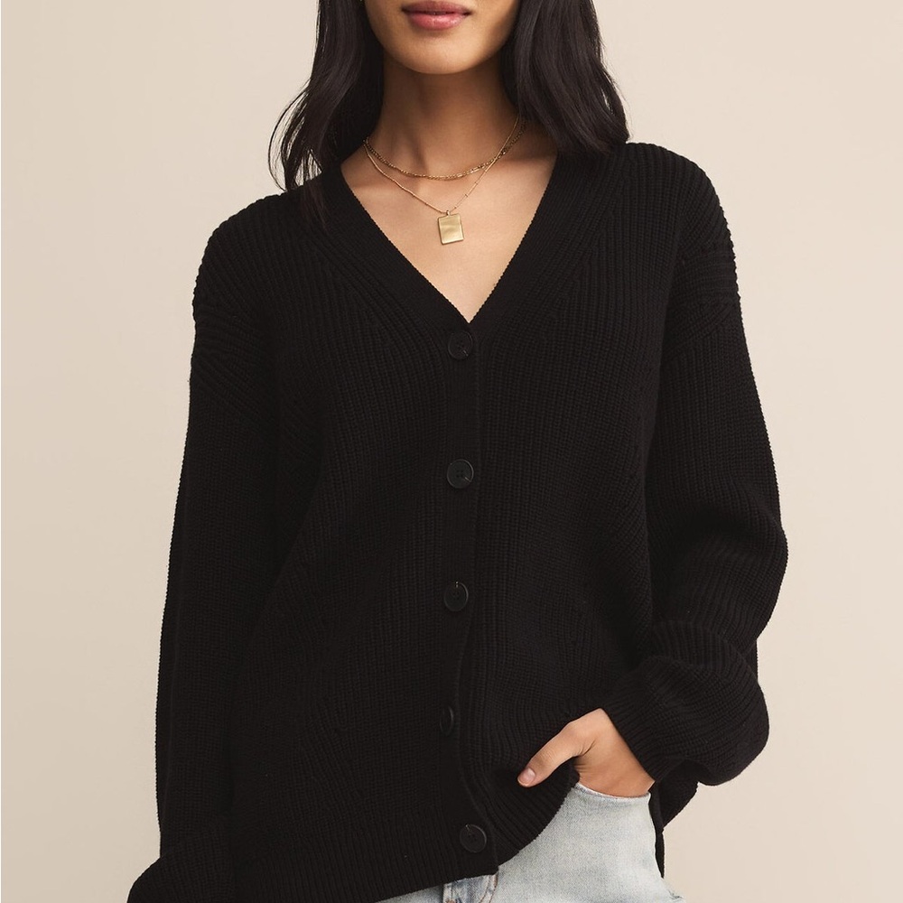 Z Supply Voyager Black Button-Up Cardigan